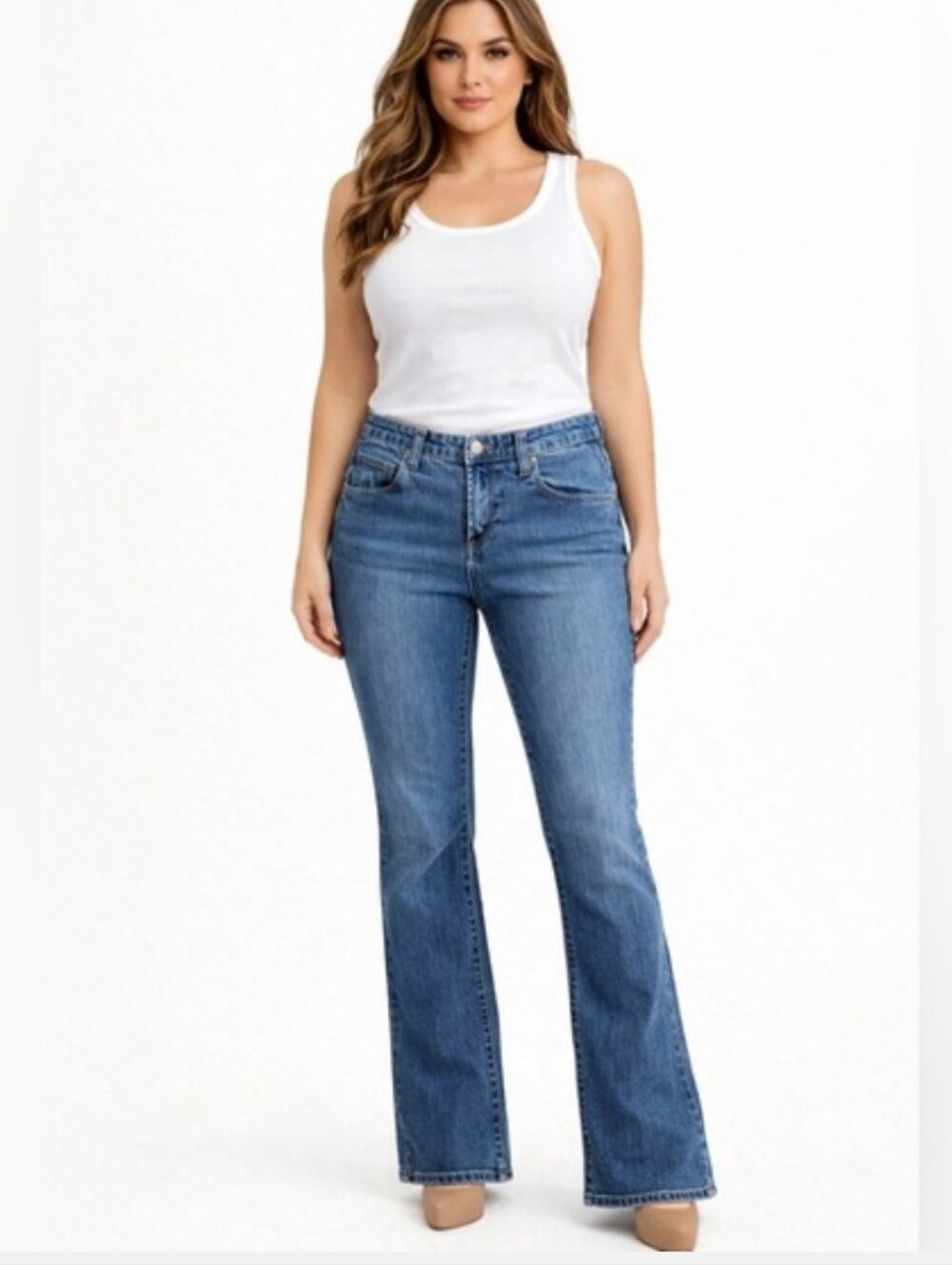 CHICO'S High-Rise Bootcut Jeans in Blue Size 14R/2.5R
